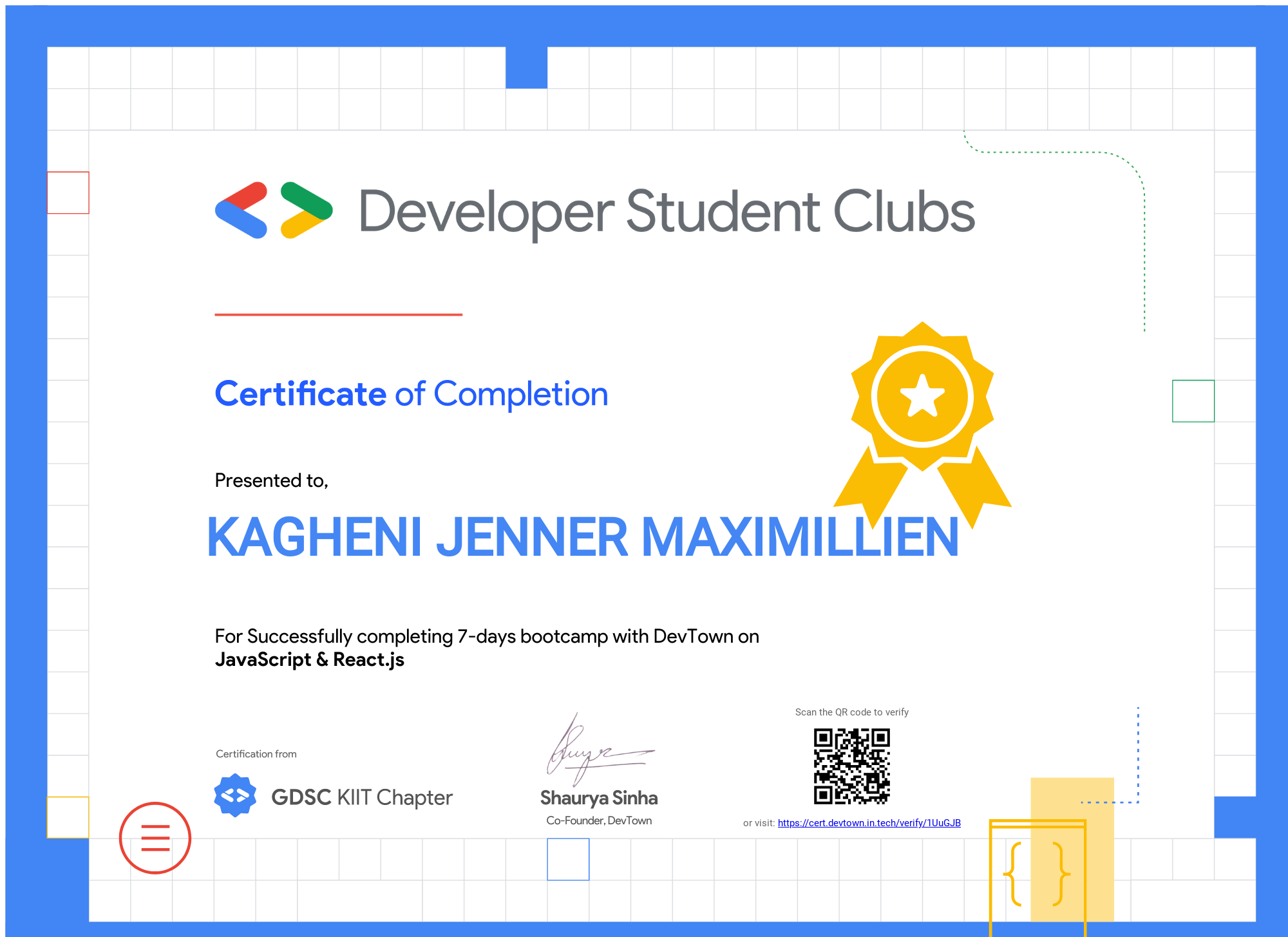 JavaScript & React.js by Developer Student Clubs by Google